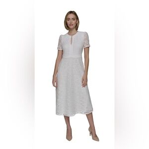 Karl Lagerfeld Women's Short Sleeve Lace Elegant Dainty Dress (12)
